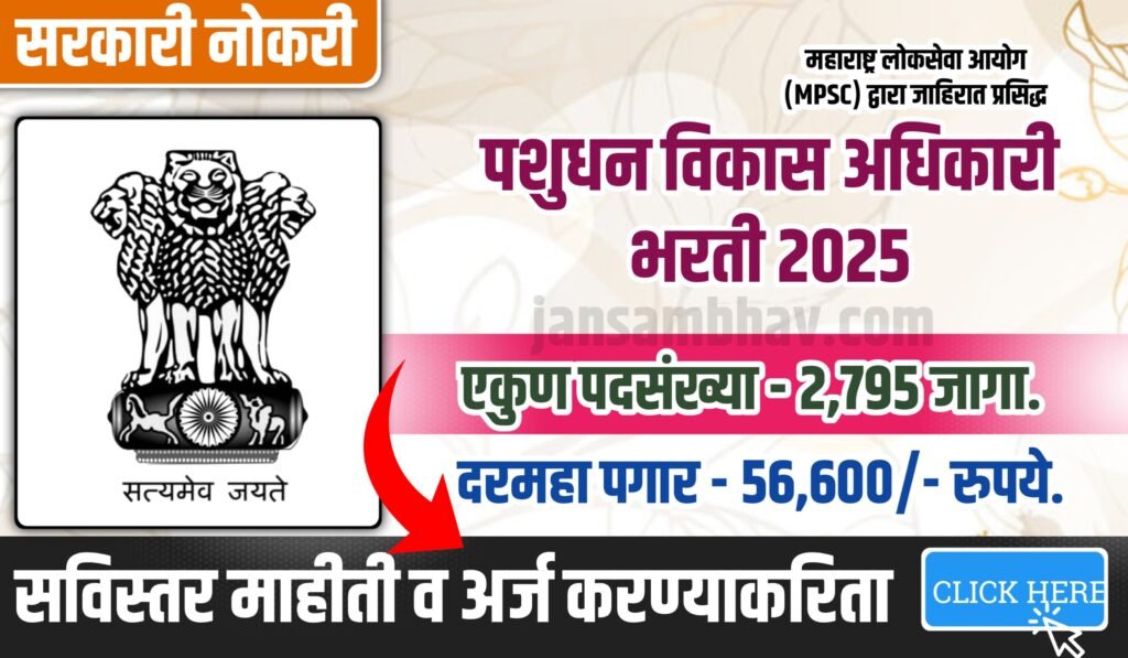 Pashudhan Vikas Vibhag Bharti 2025